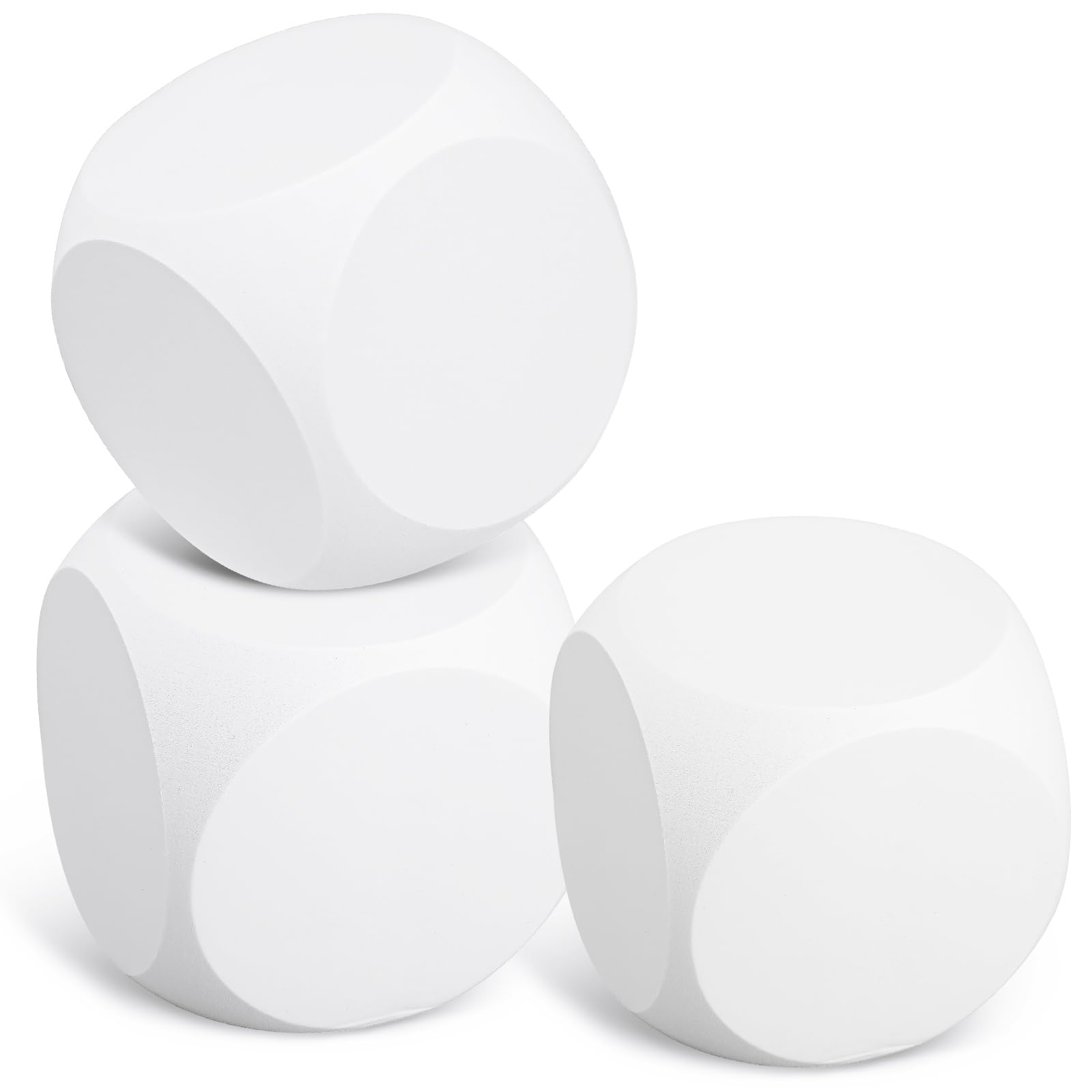 Leyndo 2 Pcs 3.94" White Eva Foam Dice for Kids Graffiti Crafts Building Foam Cubes Blank Foam Blocks for Creative Painting DIY Crafting Counting Teaching Classroom Party Supplies