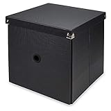 Samsill Pop n’ Store Decorative Storage Box with Lid, Collapsible and Stackable, Cube Storage Box, Interior Size (11