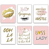 6 Pieces Boss Lady Inspirational Wall Art, Motivational Saying Wall Poster, Typography Lady Art...
