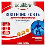 equilibra Integratori Alimentari, Sostegno Forte, Integratore con Creatina, Arginina, Vitamine C, B1, per Incrementare le Prestazioni Fisiche, con Succo Concentrato di Arancio, 22 Bustine Monodose