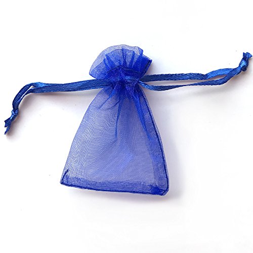 Image of ATCG 50pcs 8x12 Inches Large Drawstring Organza Bags Decoration Festival Wedding Party Favor Gift Candy Toys Makeup Pouches (Royal Blue)