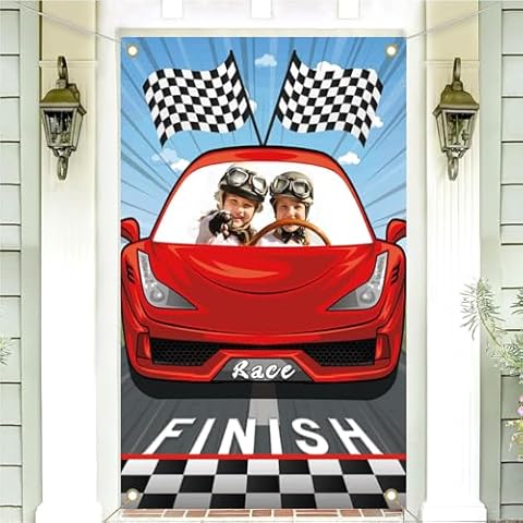 Urlax Race Car Birthday Backdrop Cover