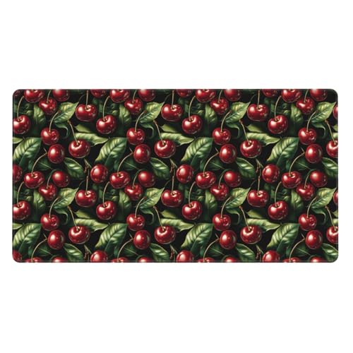 Tapis de souris de jeu grand format motif cerise sous-main pour ordinateur portable