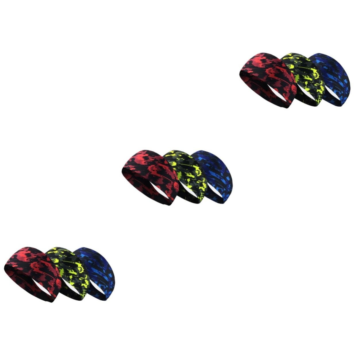 BESPORTBLE 3 Set Di Fasce Per Assorbire Il Sudore Unisex Elastiche Per Lo Sport Per Yoga Corsa Allenamento Palestra 3 Pezzi*3