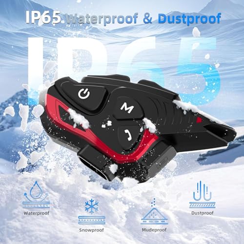 Image of Moman Motorcycle Helmet Headset, Helmet Intercom up to 1500M Wireless Communication System Waterproof with Noise Cancellation for Dirt Bike Single Pack, Motorcycle-Helmet-Wireless-Intercom-Headset