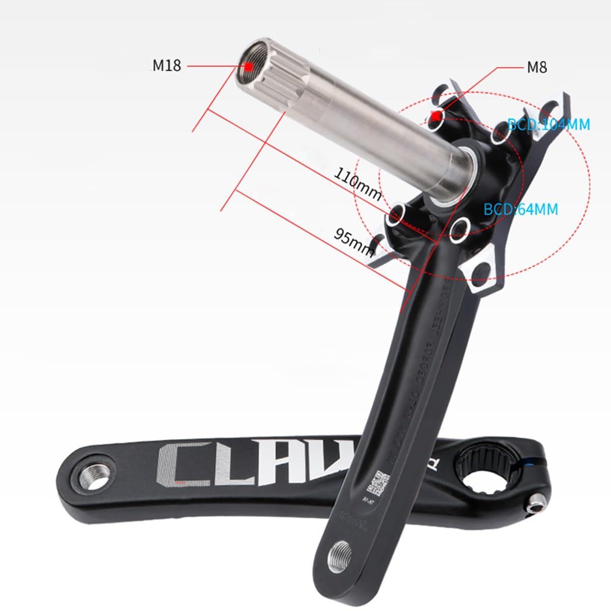 Zintegrowany mechanizm korbowy do roweru górskiego 170 mm 175 mm 104BCD 32 do 38T pojedyncza tarcza ze stopu dla 9 12 prędkości