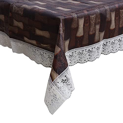 Image of Kuber Industries 40 inchx60 inch Bamboo Design PVC Waterproof, Antislip & Wipe Clean Center Table Cover for 4 Seater (Brown)-HS43KUBMART25570