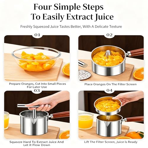 Exprimidor manual para jengibre y cítricos, prensa de acero fácil de limpiar para cocina 8