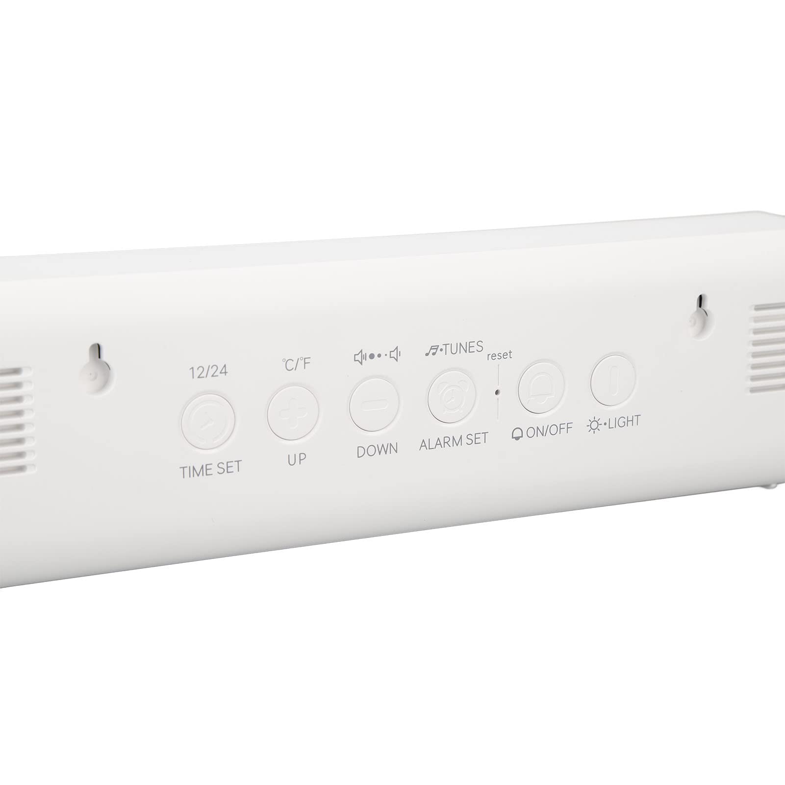 LED-Musikwecker, Großes Display mit 5 Helligkeitsstufen für (Weiß)