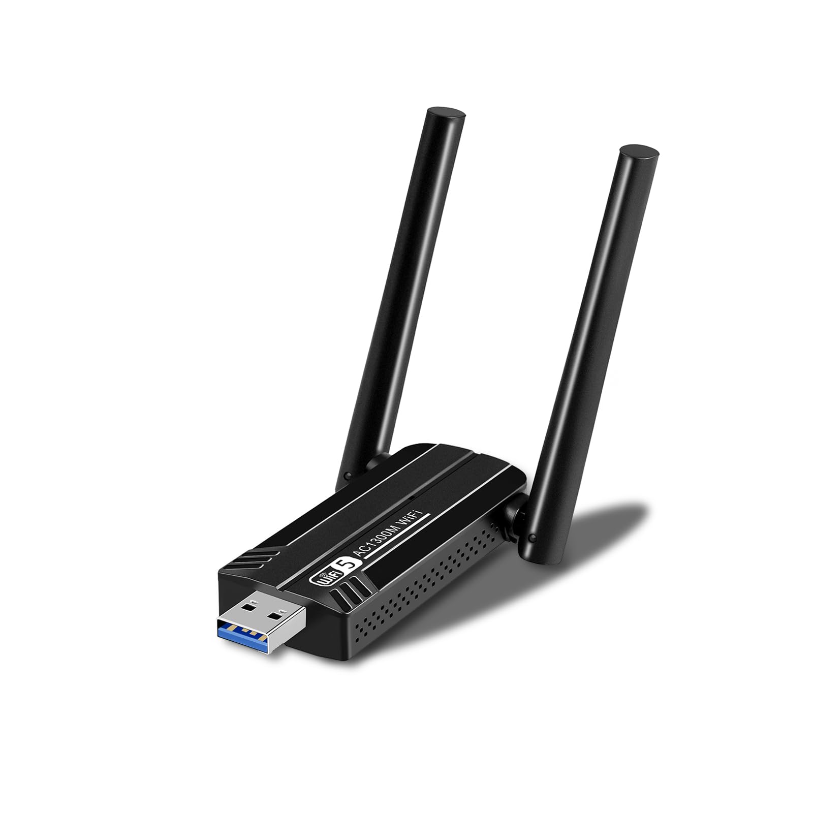1.3G USB 3.0 WiFi Adapter Dual Antennas 5G/2.4G Wireless WiFi Network Adapter Dongle for Desktop Computer Laptop PC Supports Windows11/10/8/7/Vista/XP, Mac OS 10.9-10.15
