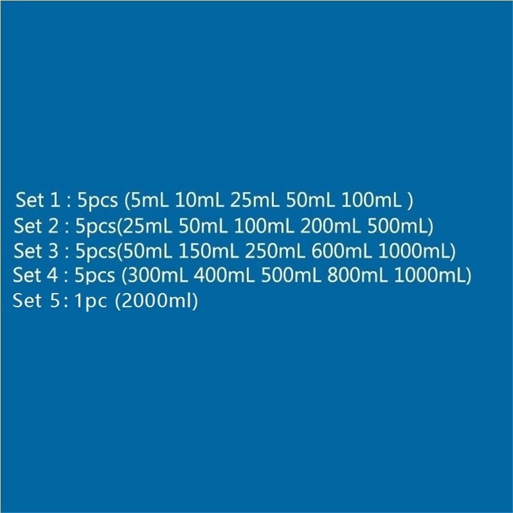 Set Becher Vetro Borosilicato Laboratorio, Contenitori Vetreria Scientifica | Attrezzatura per esperimenti di laboratorio 5/10/25/50/100/200/300/500/800/1000ml(3)