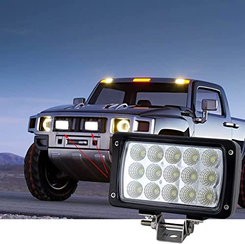 BRIGHTUM LED Arbeitsscheinwerfer weiß12V 24V Reflektor work light Scheinwerfer Arbeitslicht Offroad SUV UTV ATV Arbeitslampe - Traktor - Bagger (45W)