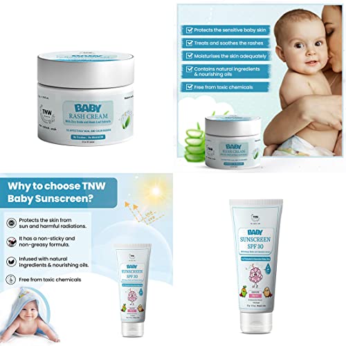 Image of TNW-THE NATURAL WASH Baby Rash Cream & Sunscreen Spf 30 Cream | Body Care Combo | Soft, Supple Skin