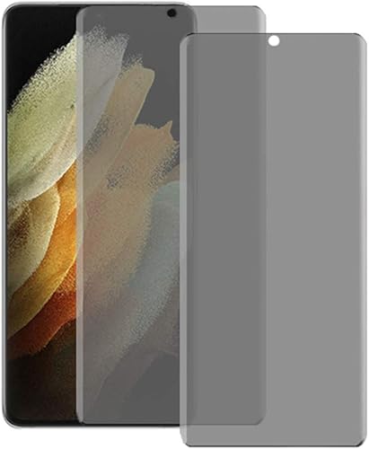 Miniatura 1 de VIESUP Protector de pantalla de privacidad para Samsung Galaxy S21 Ultra 5G, vidrio templado, 2 unidades 3D curvado cobertura completa antiespía