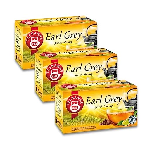 Chá Preto Earl Grey Teekanne | 3 caixinhas com 20 saquinhos / 35g cada | Total 60 saquinhos / 105g