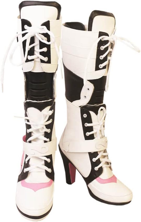 White& Pink Anime Cosplay Shoes with High Heels Strap Accents Female Role Play Footwear for Comic Con Costumes