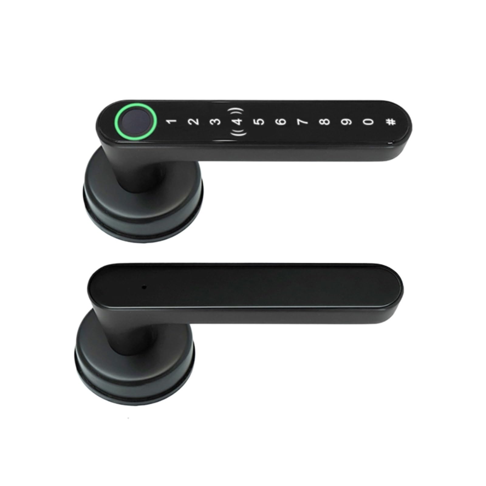 cerradura de puerta inteligente, Cerradura De Pestillo De Un Solo Cerrojo Con Contraseña Y Huella Digital Intelinte Con Aplicación, Adecuada For Puertas Interiores De Madera Y Metal
