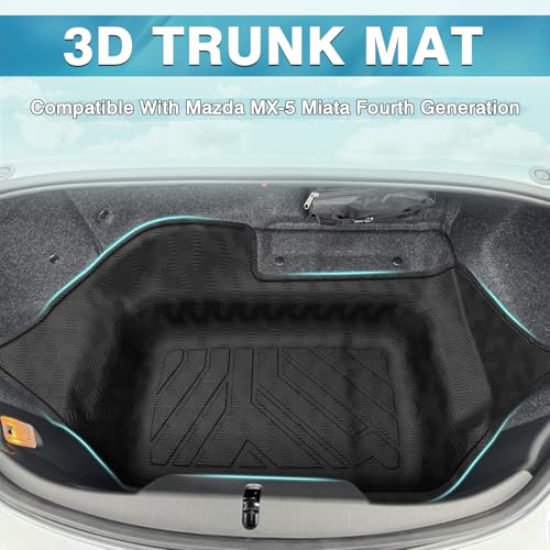 Image of Mixsuper Cargo Liner for Mazda MX-5 MX5 Miata 2016-2025, Trunk Mat for MX5 Miata Accessories Cargo Mat Rear Trunk Liner Black