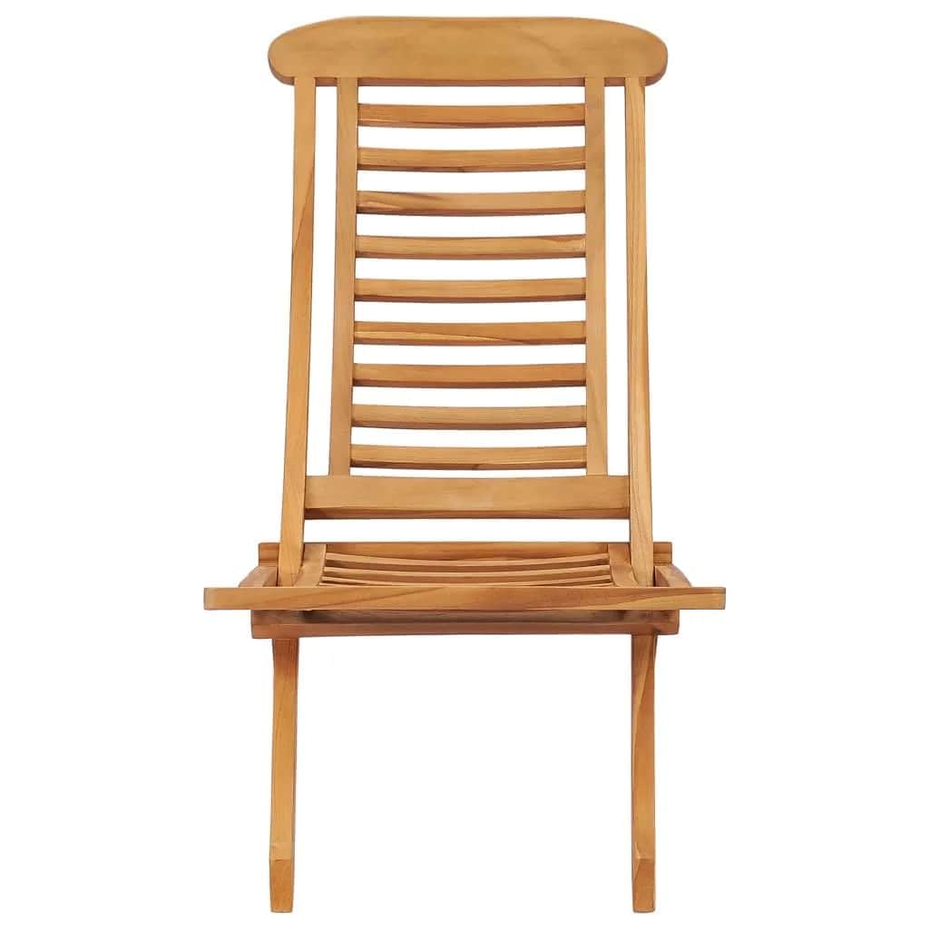 vidaXL Silla de jardín Plegable Madera Maciza de Teca 50x90x69 cm, Silla de Patio, Silla de jardín de Madera, Silla de jardín de Madera Maciza