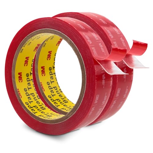3M Double Sided Mounting Tape Heavy Duty 1''x 15.4 Ft 2 Pack Clear
