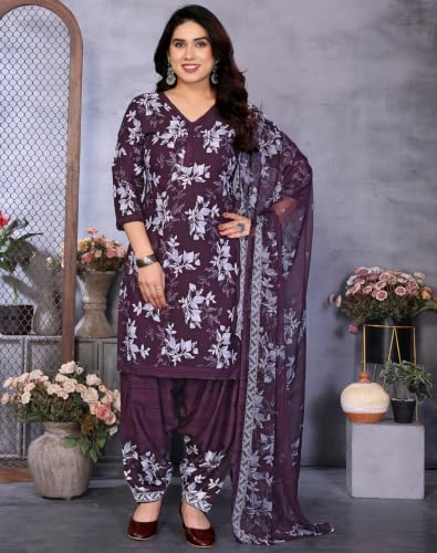 Image of Priyashi Women Unstiched Crepe dress materials | Crepe Salwar Suit for women with dupatta | suit material for women unstitched