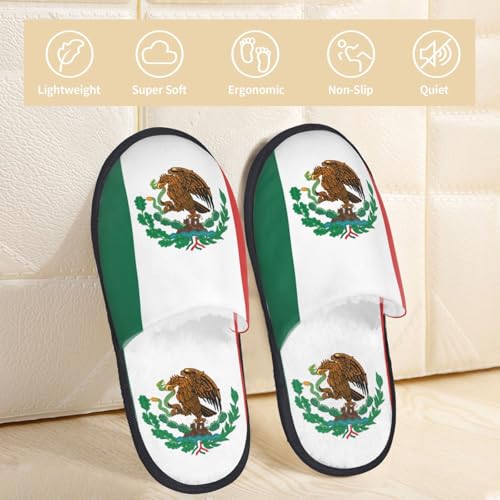 Flag Of Mexico Slippers Women Flats Slippers Unisex Soft Bedroom Slippers4