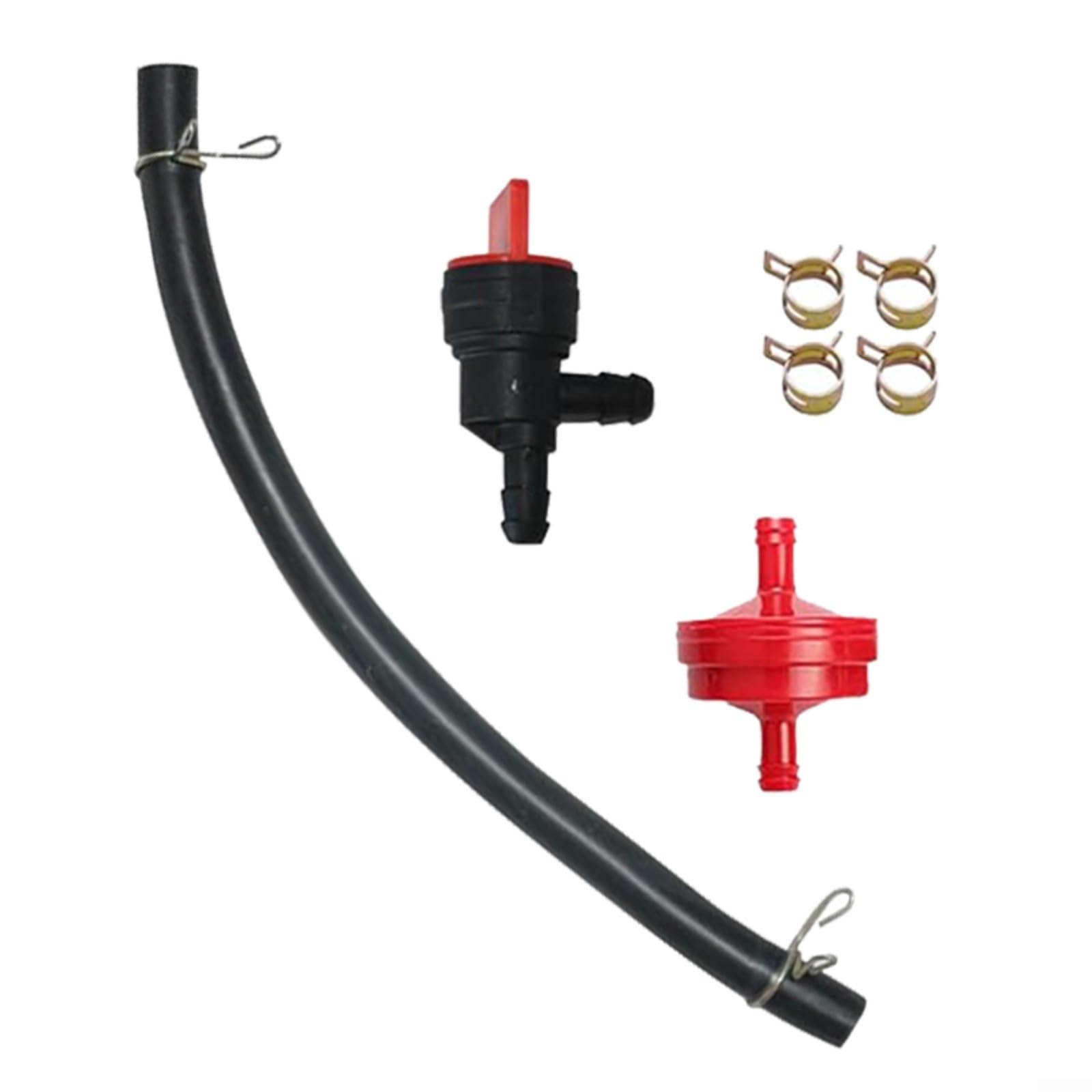 Kit de tanque de combustible para soplador de nieve de repuesto para modelos 694260, 698110, 697779, 699885, 121003, 110432 — Juego de 8 piezas con cubierta, tubo, abrazaderas, válvula de