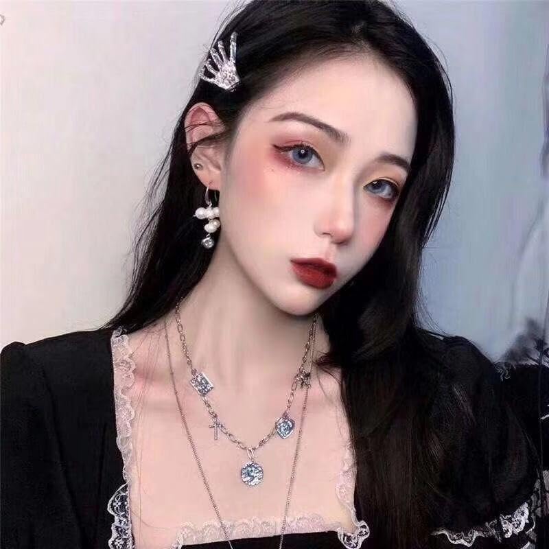 Miniatura 6 de Pinzas para el cabello de Halloween con diseño de esqueleto para mujeres y niñas, pinzas para el pelo de calavera con diamantes de imitación,