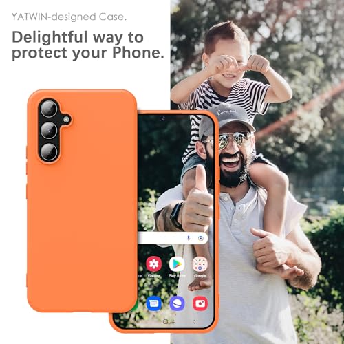 Image of YATWIN Silicone Back Case for Samsung Galaxy A35, Soft-Touch Phone Back Cover for Samsung Galaxy A35 - Orange