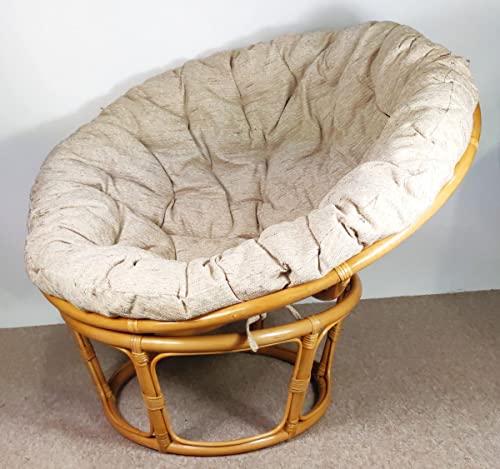 Rattan Papasan Sessel inkl. hochwertigen Polster, D 110 cm, Fb....