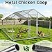 Large Metal Chicken Coop with Roosting Perch Chicken Run Hen Duck Rabbit House with Waterproof Cover for Outdoor Walk-in Poultry Cage Back Yard Outside Spire Roof (10’ W x 19.7’ L x 6.4’ H)
