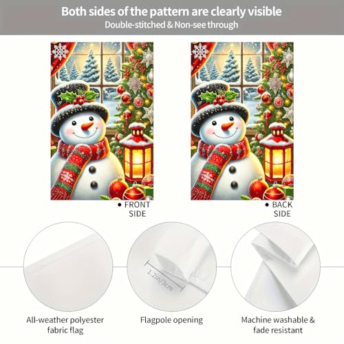 Image of BlissYard Christmas Garden Flag 12x18 Inch Snowman Lantern Yard Decor