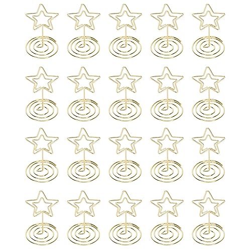 20PCS Segnaposto Segnaposto, Piccolo a Forma di Stella a 5 Punte per Foto Portafoto da Tavolo Portacarte Oro, Supporti per Biglietti Regalo per Torte Fai da Te Vaso Foto Matrimonio Festa Compleanno Ta