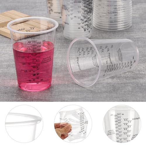 60 vasos medidores plásticos de 8oz para resina miniatura 5