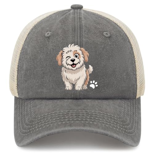 Collie Dog Winking Eye Hat for Men Soft Washed Hiking Hats Casual Washed Jogging Caps Baseball Caps