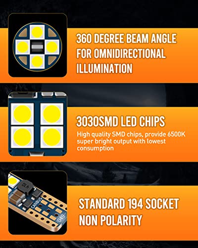 Bombillas LED 168 194 Blanco Xenón 6500K Pack 2 miniatura 2
