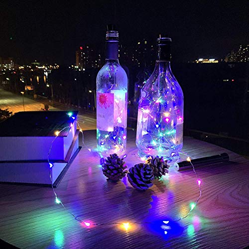 Image of MANSAA M44 Bottle Cork LED String Light | 2 Meter 20 LEDs | Multicolor Automatic Blinking | LR44 Battery Operated | Wine Bottles LED Light