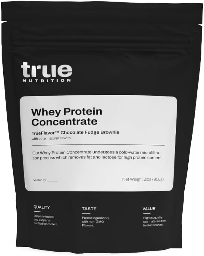 True Nutrition - Whey Protein Concentrate - 100% Whey Protein Powder - Fast Acting Low Carb Protein Powder with Essential Amino Acids - High in Leucine - Chocolate - 2lb