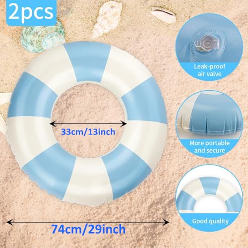 Image of 2 PCS Inflatable Pool Floats for Swimming Pool Party Lake Beach Adults - Floaties Pool Tubes Swim Rings Tubes Floaties for Beach Pool Party Decorations