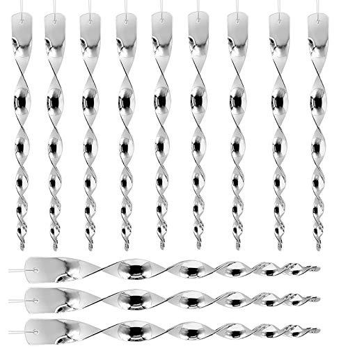 Tuofang 12 Pièces Effaroucheur d Oiseaux 30 cm Repulsif Pigeon 360 Degrés repulsif Oiseaux, Effaroucheur Oiseaux Réfléchissants Spirale, pour Balcon, Arbres Fruitiers, Potager