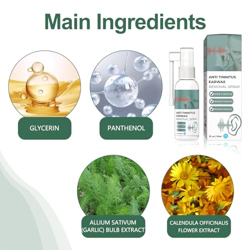 4 Pcs Ohrenschmalz Entferner Spray, 30 ml OhrenreinigerSpray, Sanfte Cerumenolytika, Innitus Relie Spray, Ohrenspray Gegen Ohrenschmalz zur Täglichen Ohrpflege,Verhindert Ohrenschmalzansammlung