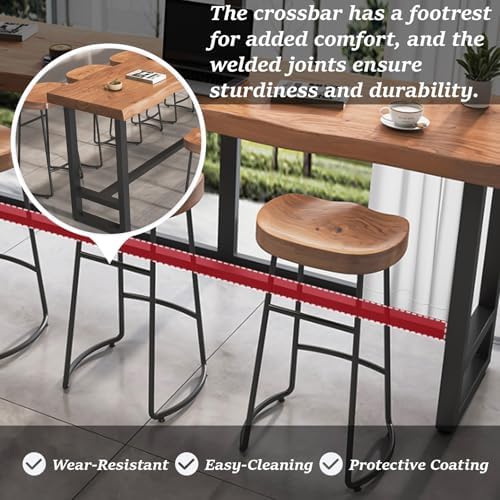 Rustic Solid Wood Wall-Mounted Bar Counter for Balcony, Coffee Shop, and Dessert Lounge - Commercial Narrow Trestle High Table (86.6"x13.8"x41.3")