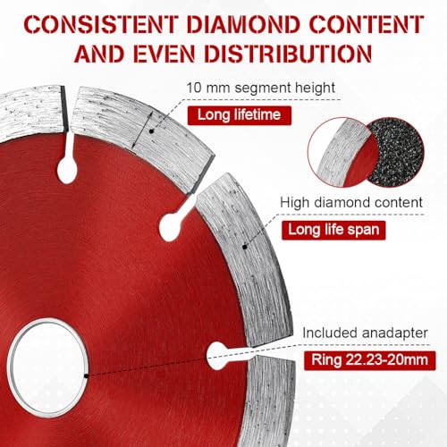Flintronic 125mm Diamond Cutting Discs for Angle Grinder 2PCS Superior Diamond Mortar Disc 125mm/4.9" - Image 3