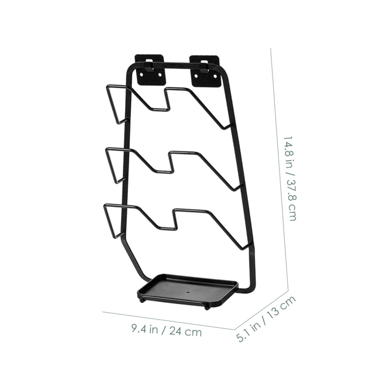 Support Mural Cuisine pour Couvercle de Casserole et Planche à Découper Organisateur Suspendu Pratique Rangement pour Ustensiles Compatible Murs Lisses Noir