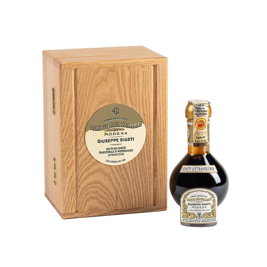 Cofanetto in legno Giusti Aceto Balsamico Tradizionale di Modena DOP Extravecchio 100 ml