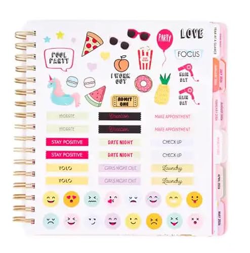 Votum 18 Month Hard Cover Planners/Calendars 10" x 10", January 2026 - June 2027 - Daily, Weekly & Monthly Organizer with Pens, Stickers, Sticky Notes, and a Sturdy Cover - Organized Chaos