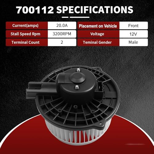 Image of Vetmor 700112 HVAC Blower Motor with Fan Cage Fit for Lexus 98-05 Lexus GS300 GS400 GS430, 99-03 RX300, 02-10 SC430, for 01-07 Toyota Highlander, Replaces# 87103-48020, 8710330390