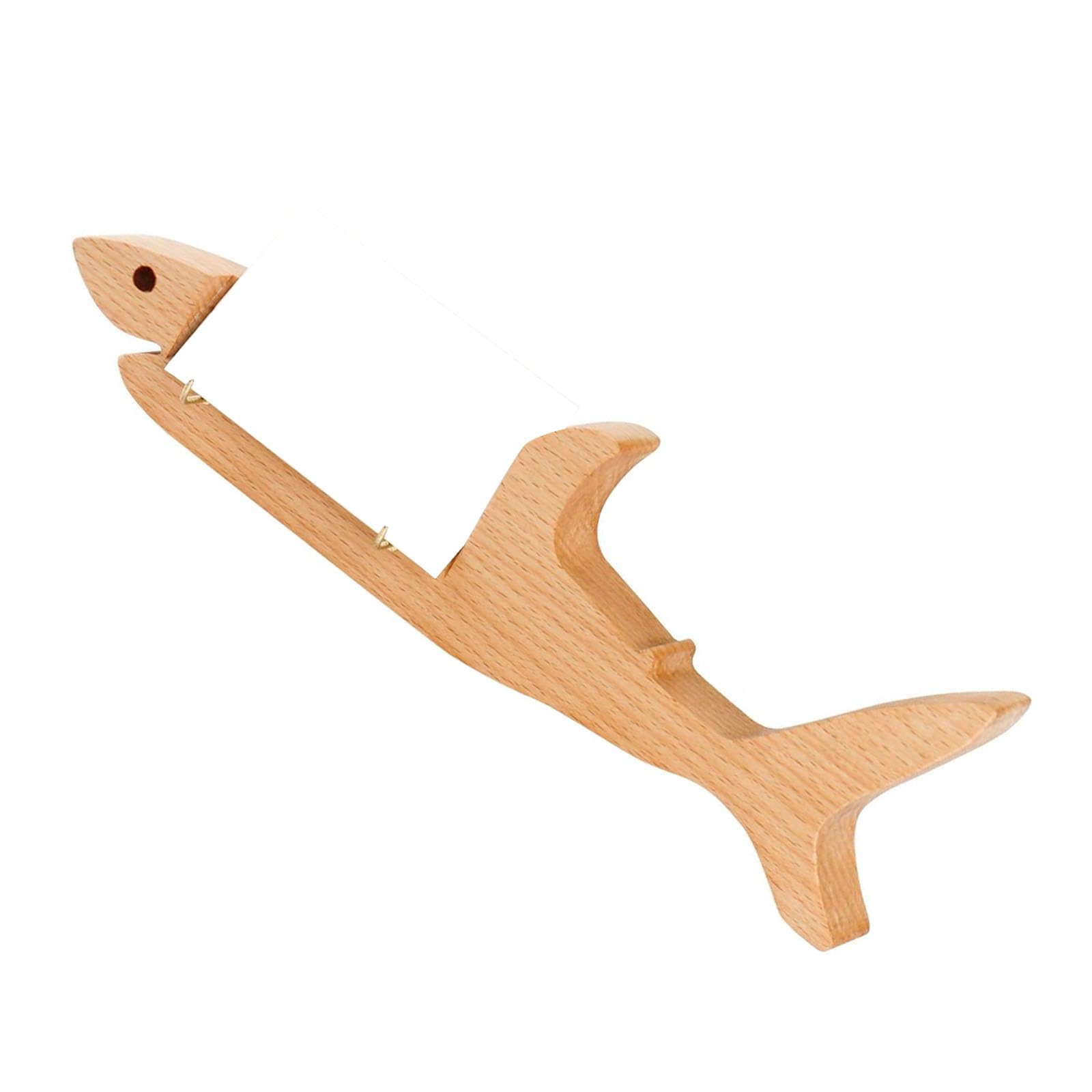 Jazuaiao Creative Fish Shape Wood Business Card Holder Name Card Stand Display Rack Desktop Accessory for Organization Wood Fish Shape Holders