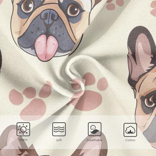 Cute Cartoon Bulldog Cream Toddler Underwear Girls, Cotton Girls Underwear, 2T–8 Years3