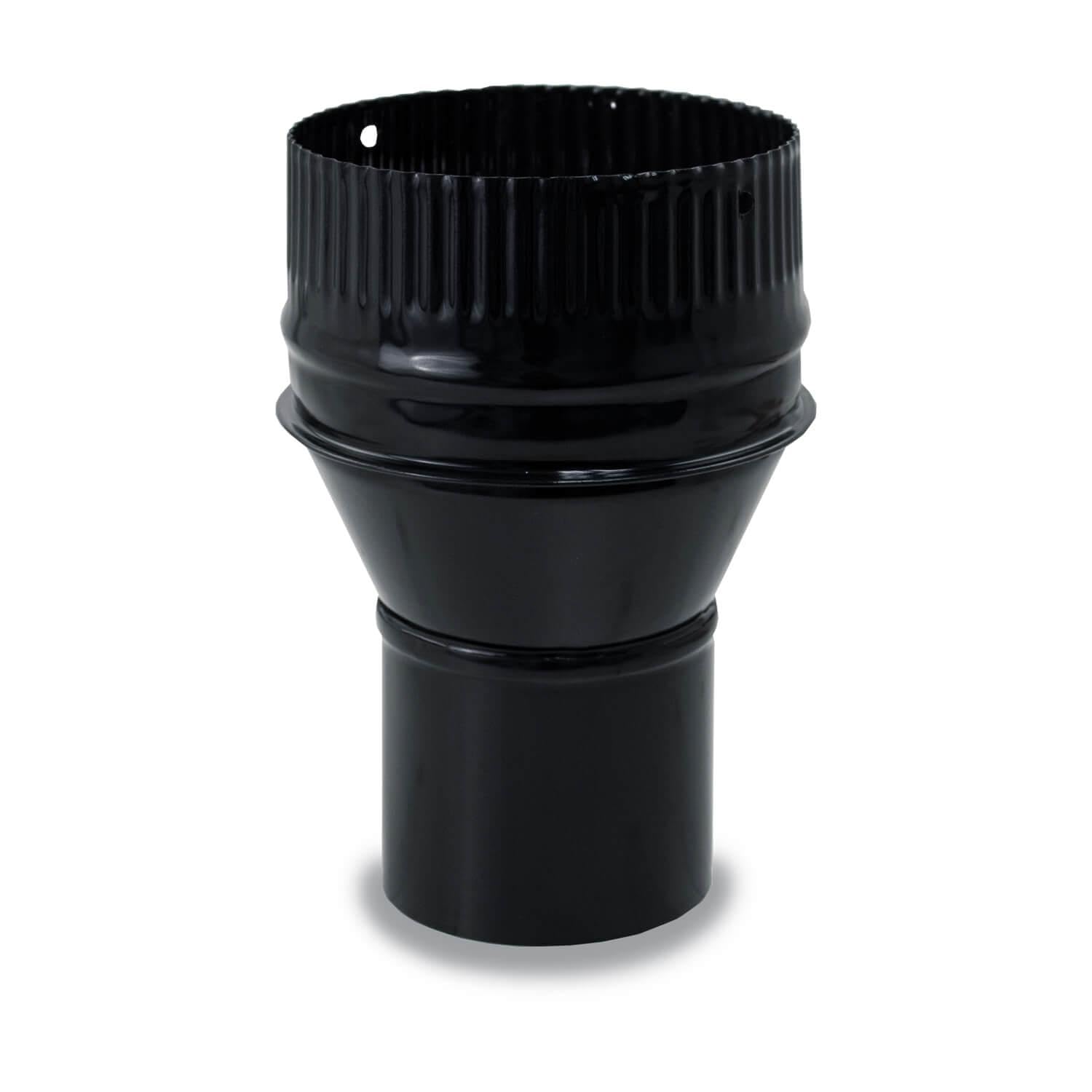 Ampliación Tubo Chimenea 150 a 200mm - Adaptador Estufa Leña Vitrificado Negro - Ampliación Tubos Vitrificados - Compatible Tubos Chimenea 150mm y 200mm
